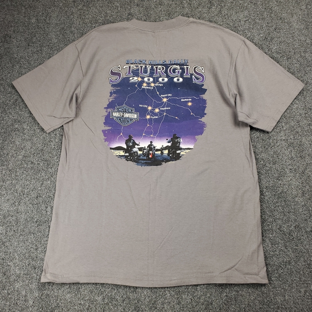 Vintage Harley Davidson Sturgis T Shirt Mens Large 2000 Y2K Big Shield Logo